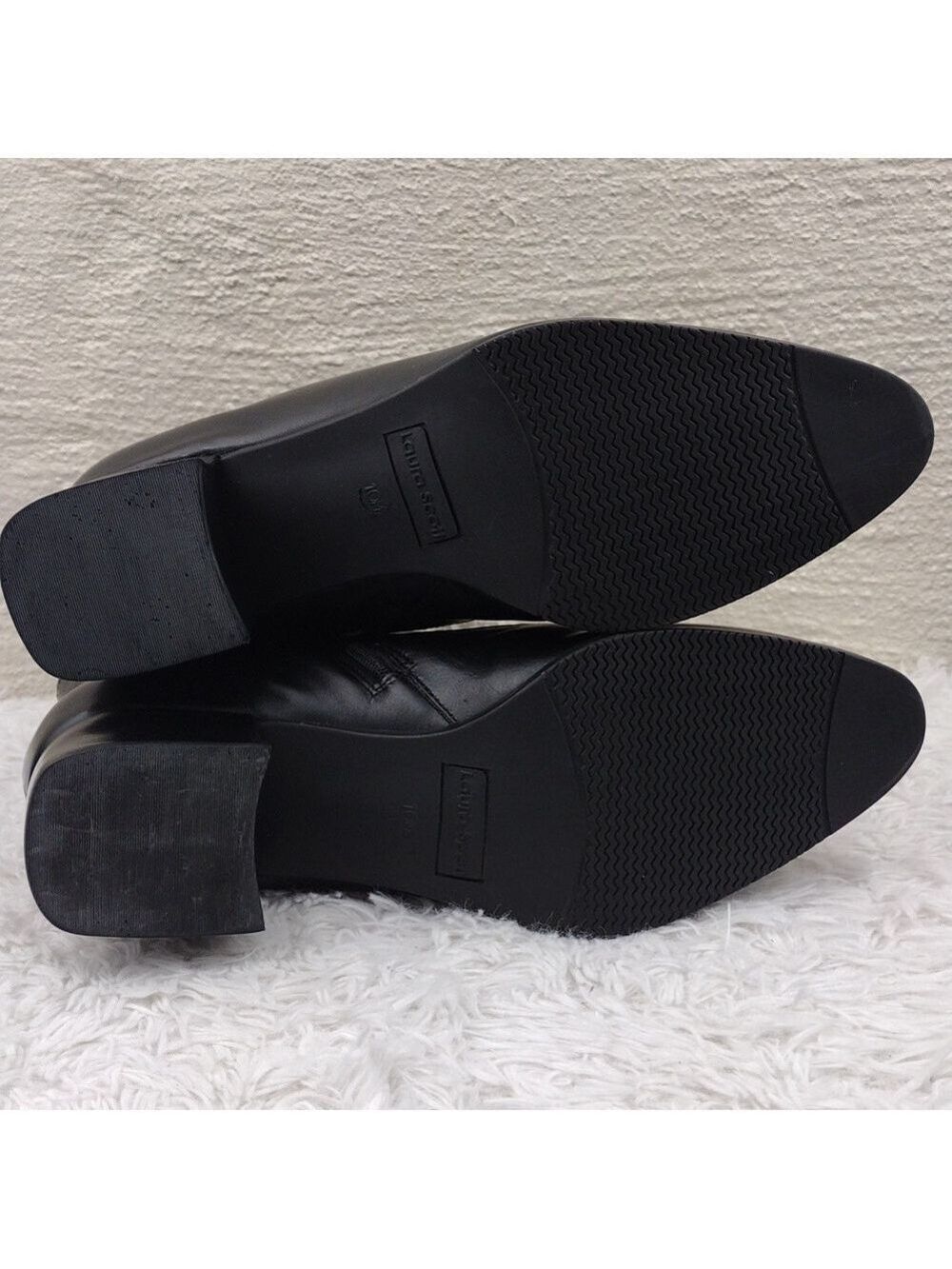 Karen Scott Betty Black Leather Upper Point Toe Side ZipBlocked Heel Ankle Boot - Picture 8 of 16